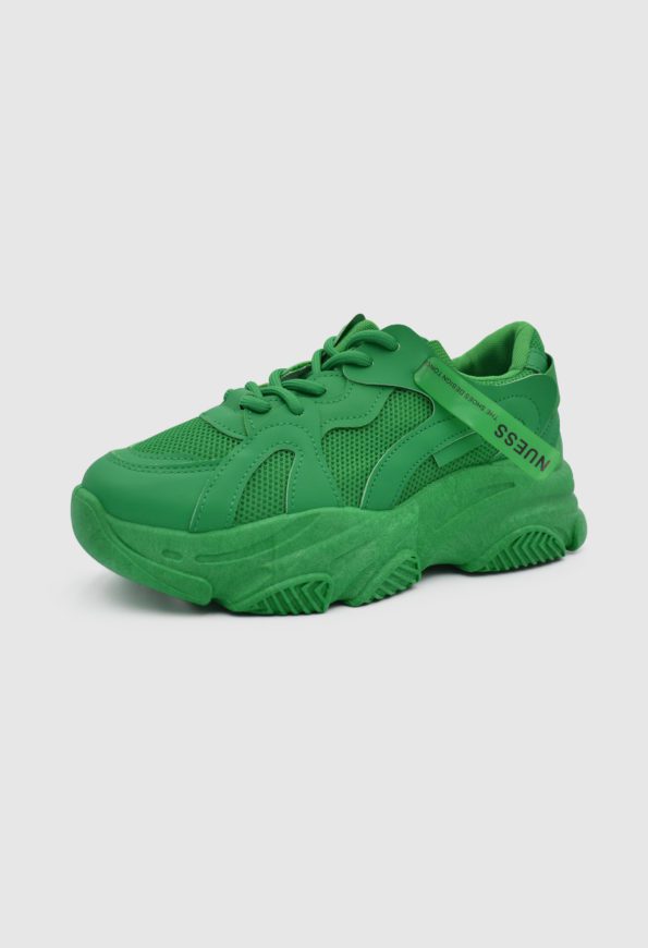 Πράσινα chunky sneakers με κορδόνια / 348898 ΑΘΛΗΤΙΚΑ με ΠΛΑΤΦΟΡΜΑ joya.gr