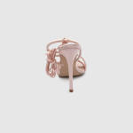 Lace Up Γυναικεία Πέδιλα με Λεπτό Ψηλό Τακούνι σε Μπεζ Χρώμα Ανοιχτά Παπούτσια joya.gr