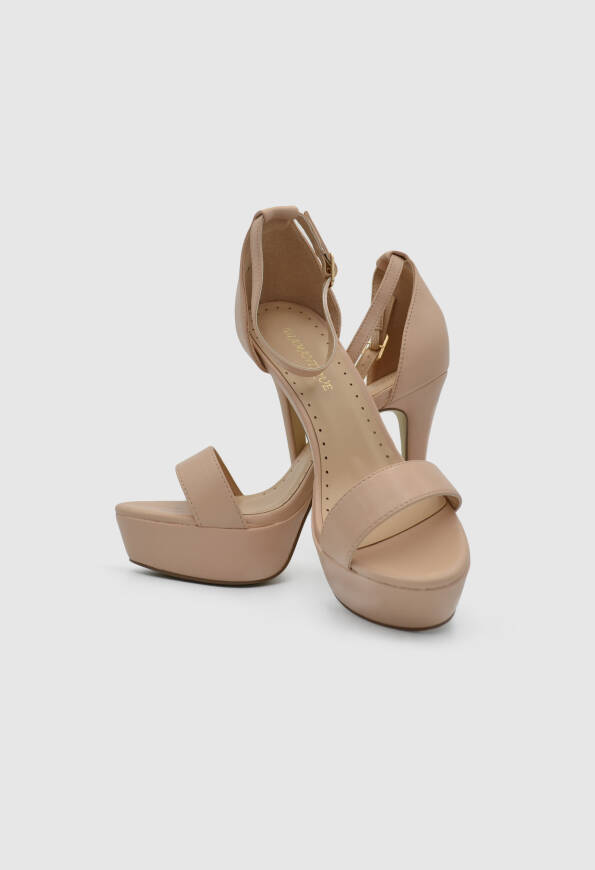 PLATFORM HIGH HEELS SANDALS Biege / 278874 Ανοιχτά Παπούτσια joya.gr