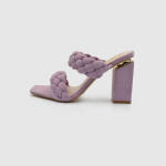 Braided Double Band Chunky Heeled Mules Lilac / 927434
