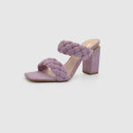 Braided Double Band Chunky Heeled Mules Lilac / 927434 MULES joya.gr