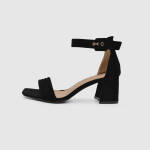Women’s Sandals with Thick High Heel in Black / 589479