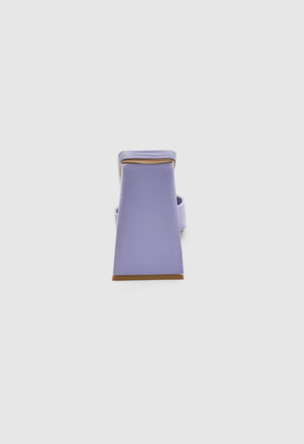 Σατέν Mules με Χοντρό Ψηλό Τακούνι σε Μωβ Χρώμα / 554438 MULES joya.gr