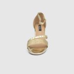 Γυναικεία Πέδιλα με Χοντρό Ψηλό Τακούνι σε Χρυσό Χρώμα / 847777 Ανοιχτά Παπούτσια joya.gr