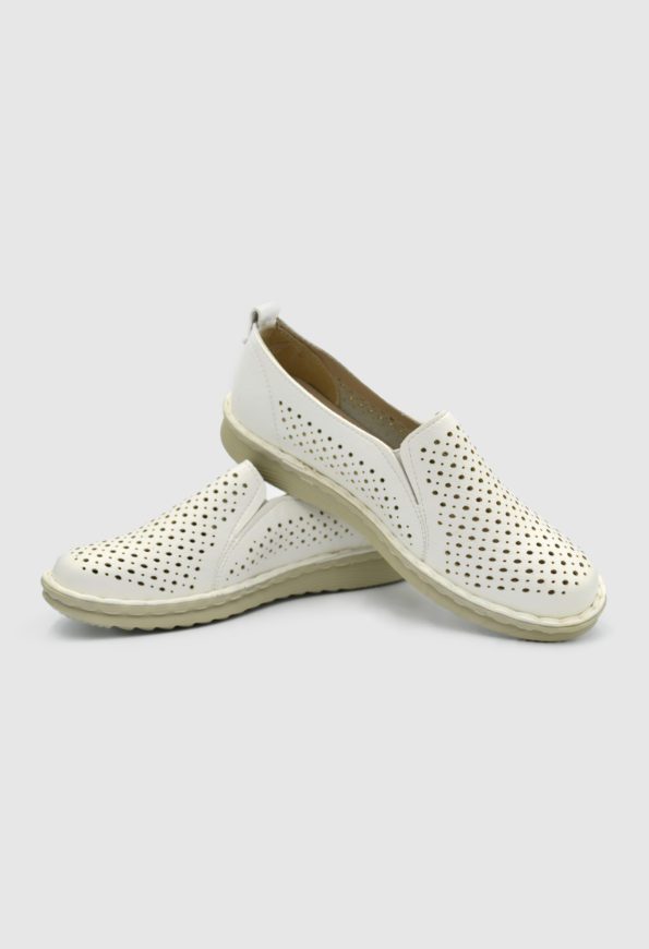 Γυναικεία Μοκασίνια σε Λευκό Χρώμα / 465843 Γυναικεία Oxfords & Loafers joya.gr