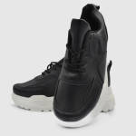Μαύρα chunky sneakers με κορδόνια / 385886 ΑΘΛΗΤΙΚΑ με ΠΛΑΤΦΟΡΜΑ joya.gr