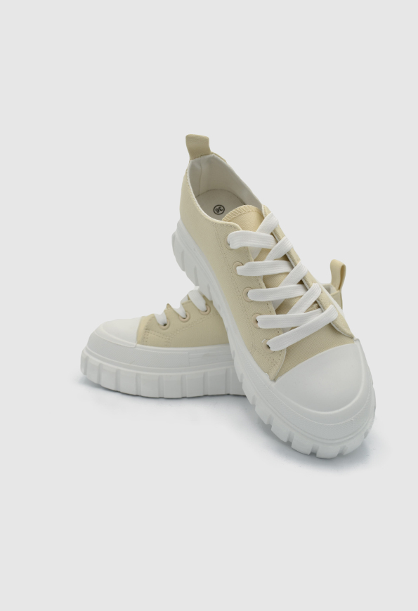 Γυναικείο Flatform Μποτάκι Sneakers Μπεζ / 647636 ΑΘΛΗΤΙΚΑ με ΠΛΑΤΦΟΡΜΑ joya.gr