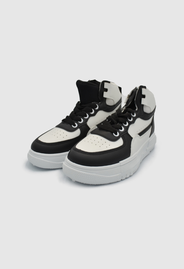 Γυναικεία Chunky Sneakers Αθλητικά λευκά με μαύρο / 698522 Αθλητικά Μποτάκια joya.gr