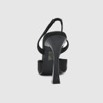 Γόβες Open Heel με Λεπτό Ψηλό Τακούνι με Strass Μαύρο / 990217 Γόβες Στιλέτο joya.gr