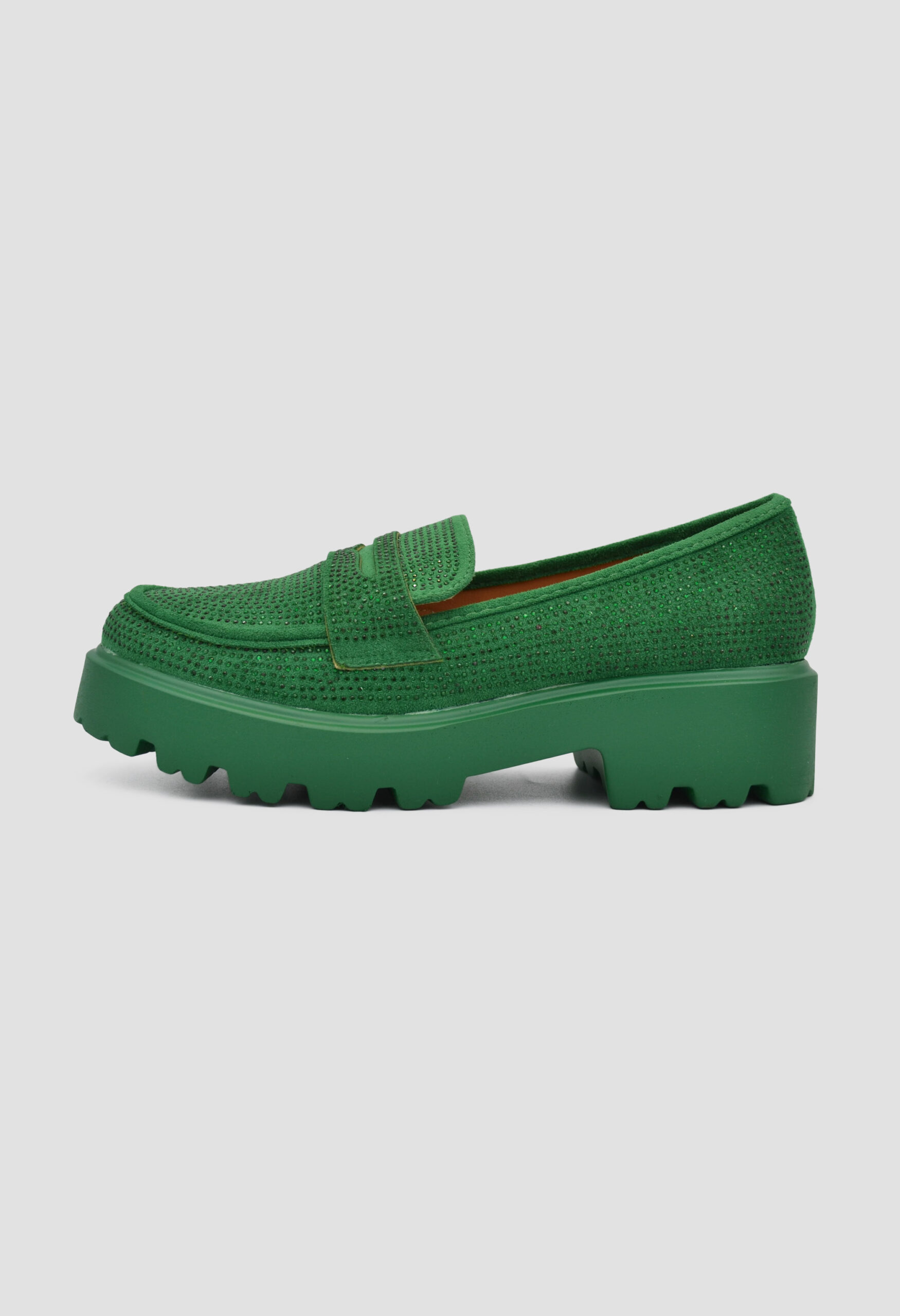 Loafers με Στρας Πράσινο / D2712-green Γυναικεία Oxfords & Loafers joya.gr