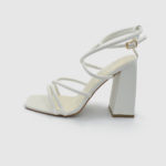 Square-Toe Sandals with straps White / 492358 Ανοιχτά Παπούτσια joya.gr