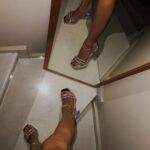 Γυναικεία Πέδιλα με Χοντρό Ψηλό Τακούνι με Στρας Χαλκός / W6897-champaign Ανοιχτά Παπούτσια joya.gr