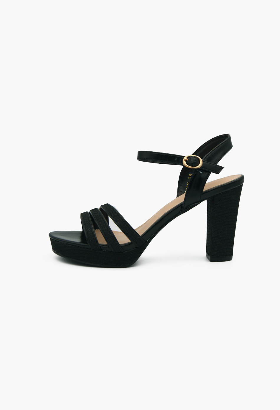 Γυναικεία Πέδιλα με Χοντρό Ψηλό Τακούνι με Υκλίτερ Μαύρο / W6896-black Ανοιχτά Παπούτσια joya.gr