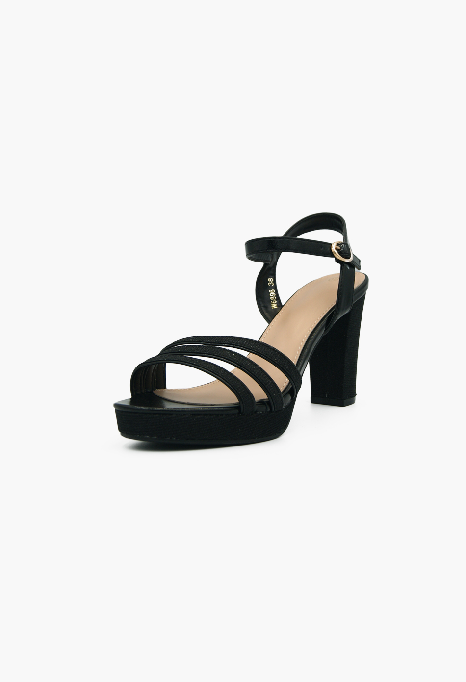 Γυναικεία Πέδιλα με Χοντρό Ψηλό Τακούνι με Υκλίτερ Μαύρο / W6896-black Ανοιχτά Παπούτσια joya.gr