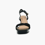 Γυναικεία Πέδιλα με Χοντρό Ψηλό Τακούνι με Στρας Μαύρο / W6897-black Ανοιχτά Παπούτσια joya.gr