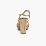 Γυναικεία Πέδιλα με Χοντρό Ψηλό Τακούνι με Στρας Χαλκός / W6897-champaign Ανοιχτά Παπούτσια joya.gr