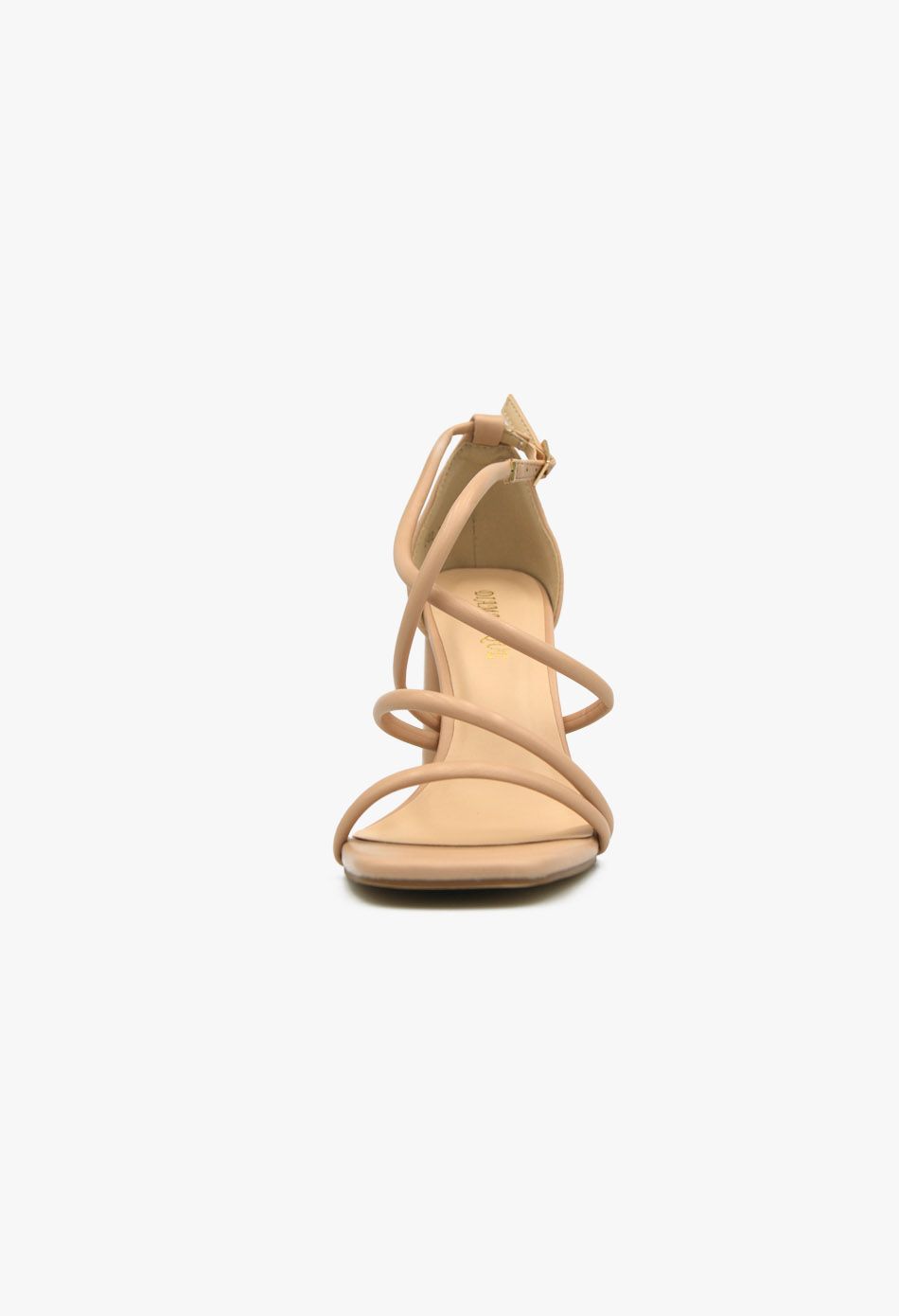 Πέδιλα Λουστρίνι με Λουράκια και Χοντρό Ψηλό Τακούνι Μπεζ / Z-02-nude Ανοιχτά Παπούτσια joya.gr