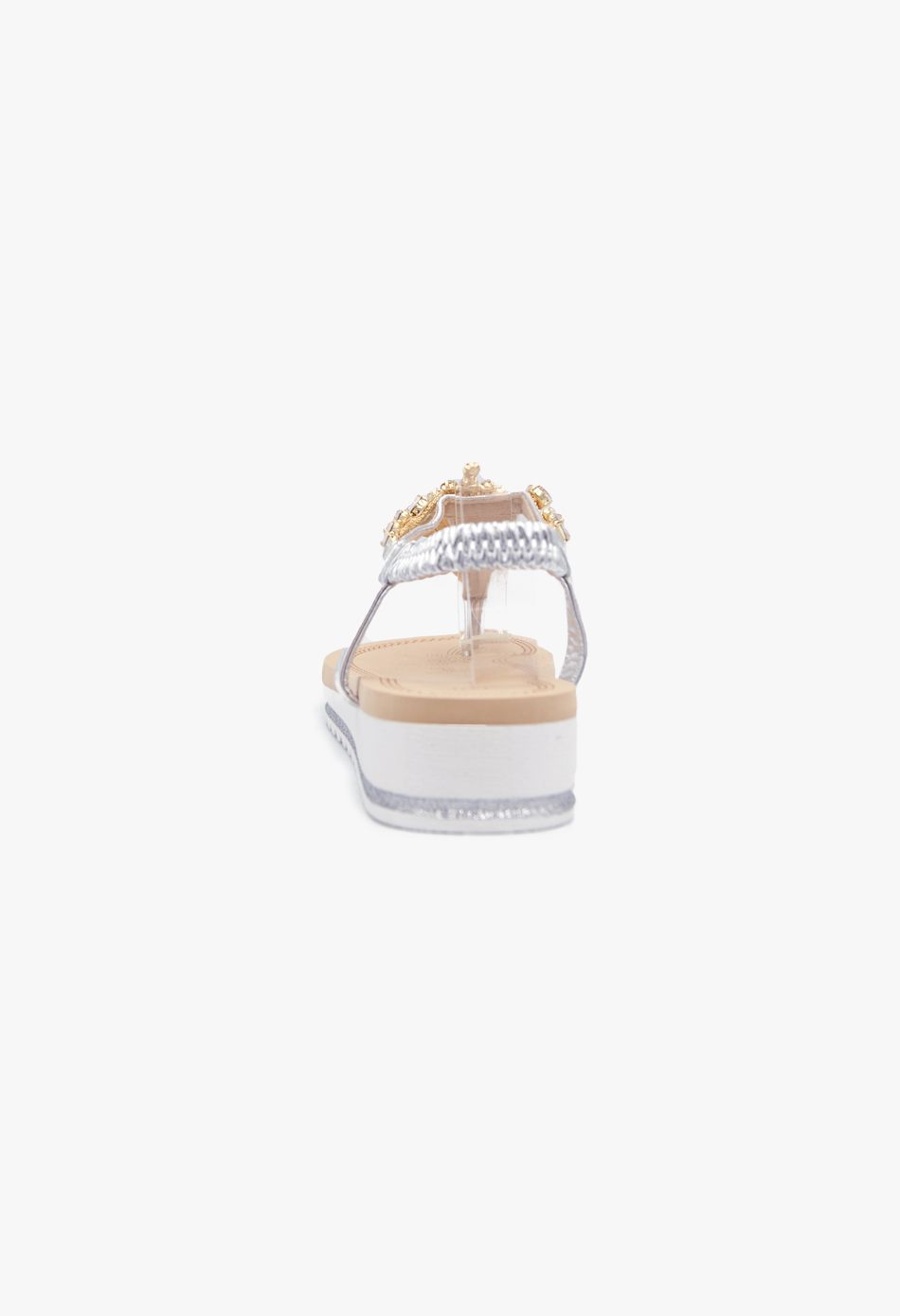 Γυναικεία Σανδάλια με strass και Πέτρες Ασημί / N75-silver Ανοιχτά Παπούτσια joya.gr