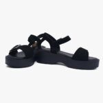 Καλοκαιρινές Γυναικείες Πλατφόρμες Suede με Τόκα Μαύρο / F1513-black Ανοιχτά Παπούτσια joya.gr