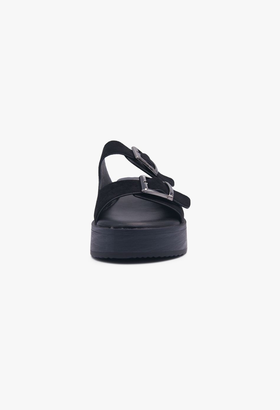 Πλατφόρμες Suede με Δύο Τόκες & Τρουκς Μαύρο / F1512-black Ανοιχτά Παπούτσια joya.gr