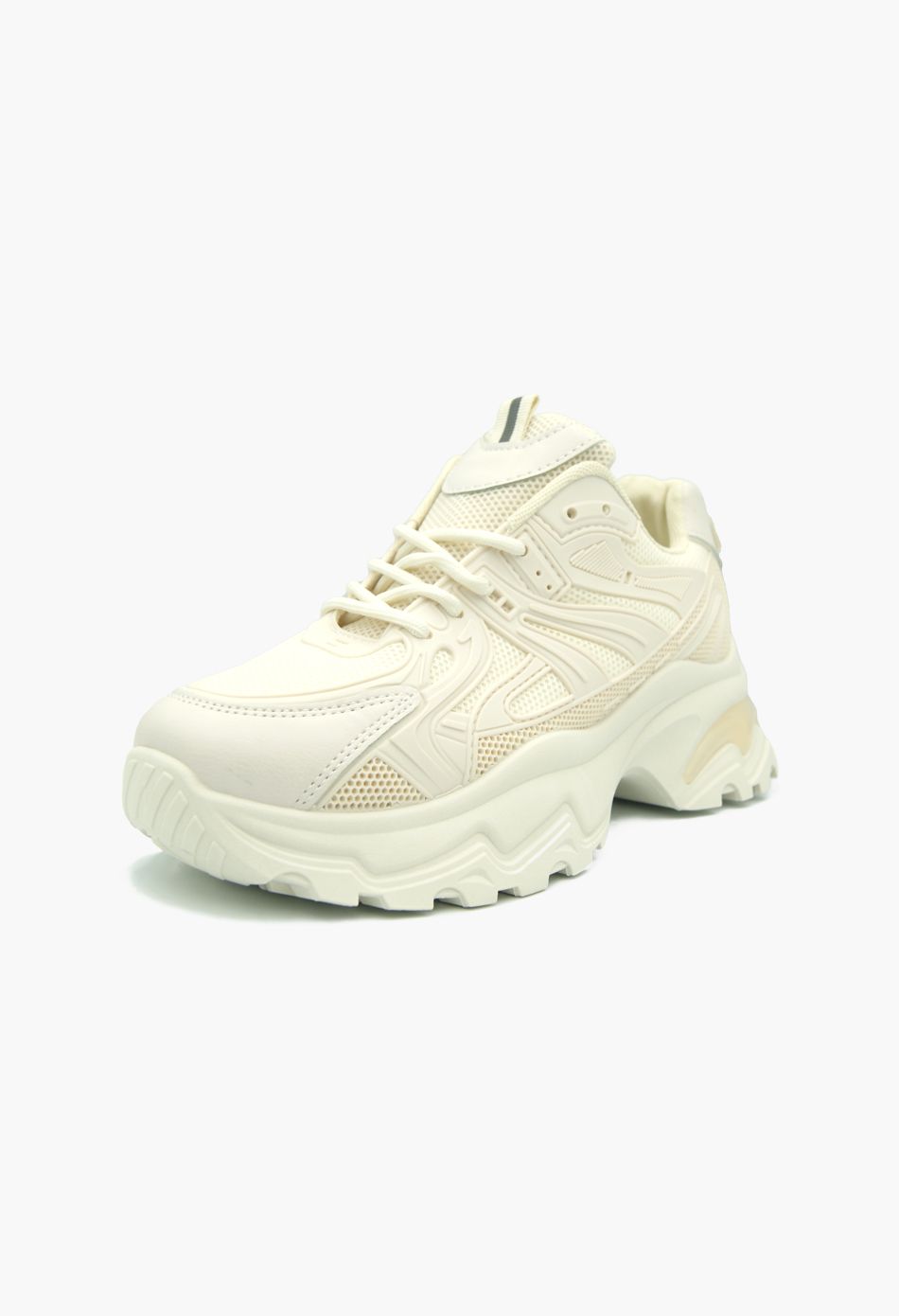 Chunky Sneakers Μονόχρωμα με Τρακτερωτή Σόλα Μπεζ / WX-105-beige Γυναικεία Αθλητικά και Sneakers joya.gr
