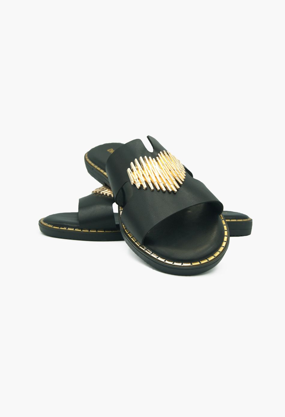 Flat Σανδάλια με Διακοσμητική Αγκράφα Μαύρο / 156-black Ανοιχτά Παπούτσια joya.gr