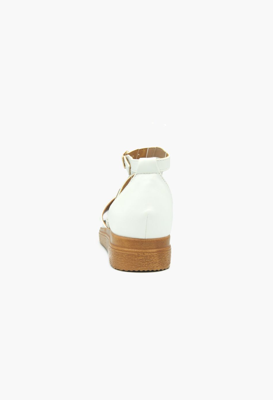 Σανδάλια με Λοξό Λουράκι απο Strass Καφέ Λευκό / 174-white Ανοιχτά Παπούτσια joya.gr