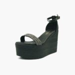 Πλατφόρμες με Λουριά απο Strass Μαύρο / Z-29-black Ανοιχτά Παπούτσια joya.gr