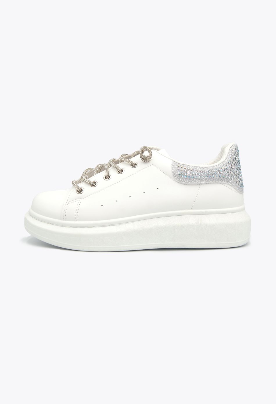 Casual δίπατα sneakers με στρας Λευκό / C8962-white Γυναικεία Αθλητικά και Sneakers joya.gr