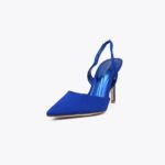Γόβες Σατέν Open Heel με Λάστιχο Μπλε / 3662-blue Ανοιχτά Παπούτσια joya.gr