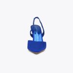 Γόβες Σατέν Open Heel με Λάστιχο Μπλε / 3662-blue Ανοιχτά Παπούτσια joya.gr