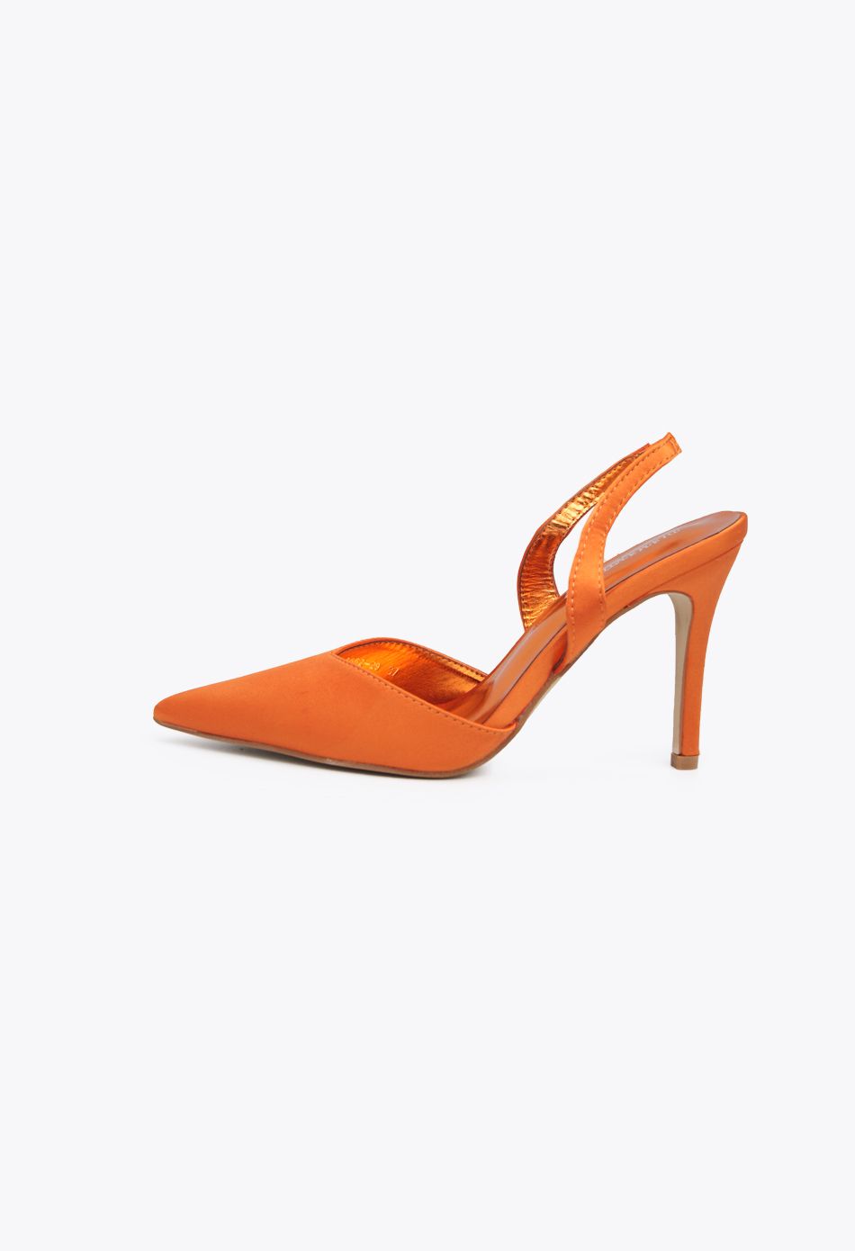 Γόβες Σατέν Open Heel με Λάστιχο Πορτοκαλί / 3662-orange Ανοιχτά Παπούτσια joya.gr