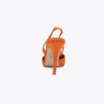 Γόβες Σατέν Open Heel με Λάστιχο Πορτοκαλί / 3662-orange Ανοιχτά Παπούτσια joya.gr