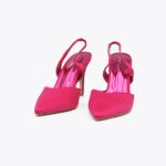 Γόβες Σατέν Open Heel με Λάστιχο Φούξια / 3662-fuchsia Ανοιχτά Παπούτσια joya.gr