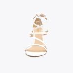 Γυναικεία Πέδιλα από Λουστρίνι με Χοντρό Ψηλό Τακούνι σε Λευκό Χρώμα / X8277-white Ανοιχτά Παπούτσια joya.gr