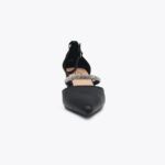 Μυτερές Γόβες με Χαμηλό Ψηλό Τακούνι με λουράκι Μαύρες (Μεγάλα Νούμερα 41, 42, 43, 44) / DM959-black Ανοιχτά Παπούτσια joya.gr