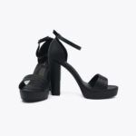 Πέδιλα με Χοντρό Ψηλό Τακούνι & Φιάπα Μαύρο / LL-1211-black Ανοιχτά Παπούτσια joya.gr