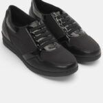 Δετά Παπούτσια Soft σε Συνδυασμό Υλικών με Ελαστικά Κορδόνια Μαύρο / 27010-black ΓΥΝΑΙΚΕΙΑ ΠΑΠΟΥΤΣΙΑ joya.gr