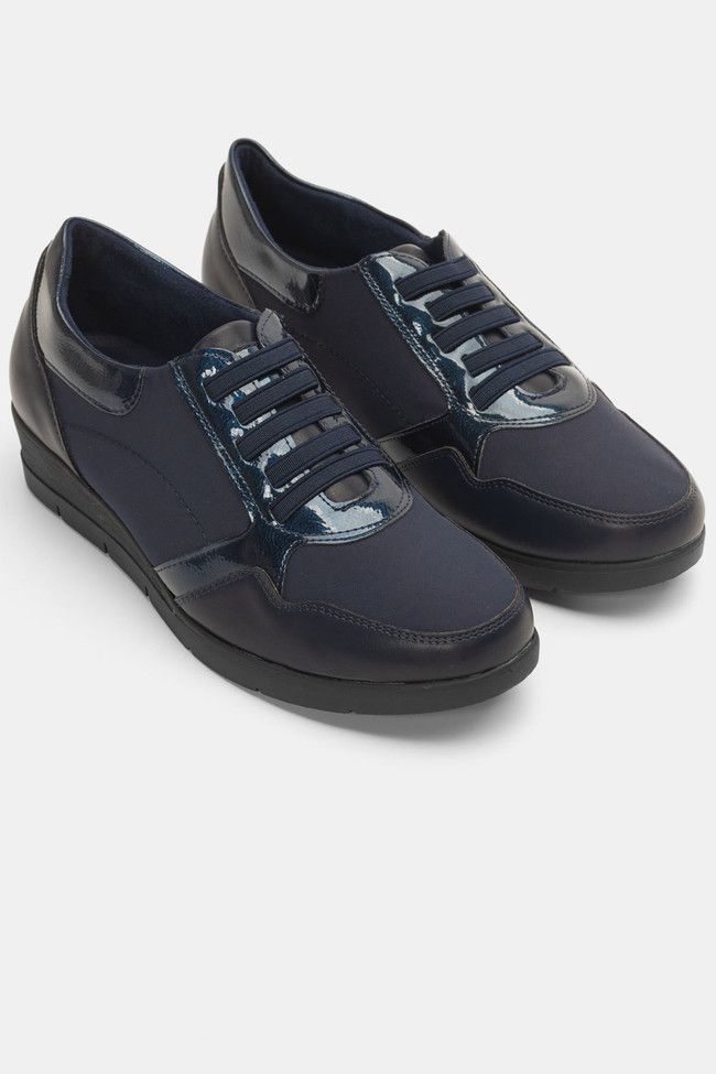 Δετά Παπούτσια Soft σε Συνδυασμό Υλικών με Ελαστικά Κορδόνια Μπλε / 27010-blue ΓΥΝΑΙΚΕΙΑ ΠΑΠΟΥΤΣΙΑ joya.gr