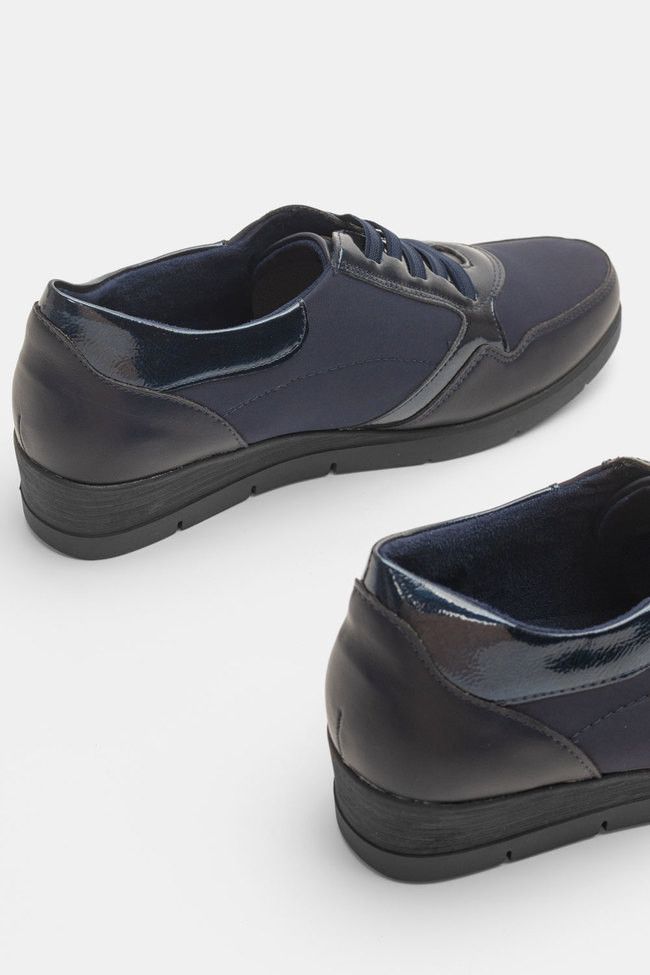 Δετά Παπούτσια Soft σε Συνδυασμό Υλικών με Ελαστικά Κορδόνια Μπλε / 27010-blue ΓΥΝΑΙΚΕΙΑ ΠΑΠΟΥΤΣΙΑ joya.gr