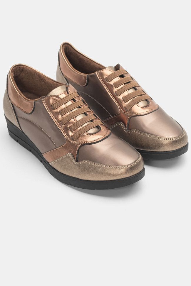 Δετά Παπούτσια Soft σε Συνδυασμό Υλικών με Ελαστικά Κορδόνια Καφέ / 27010-bronze ΓΥΝΑΙΚΕΙΑ ΠΑΠΟΥΤΣΙΑ joya.gr