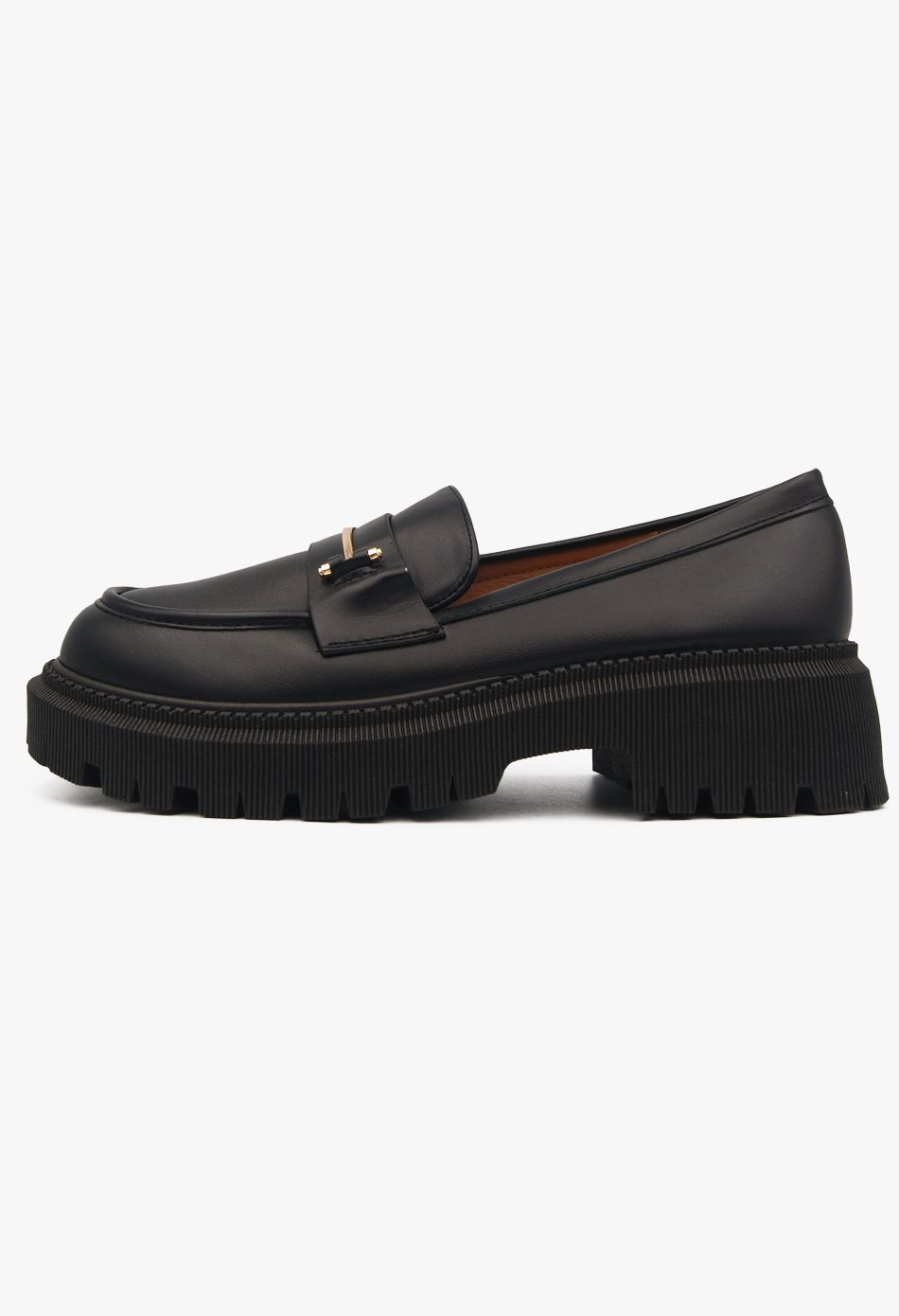 Loafers με Τρακτερωτή Σόλα Μαύρο / GO-16A-black Γυναικεία Oxfords & Loafers joya.gr