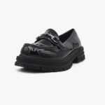 Loafers Λουστρίνι με Τρακτερωτή Σόλα Μαύρο / OM2212-black Γυναικεία Oxfords & Loafers joya.gr