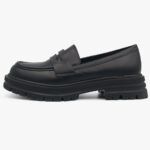 Loafers με Τρακτερωτή Σόλα Μαύρο / OM2209-1-black Γυναικεία Oxfords & Loafers joya.gr