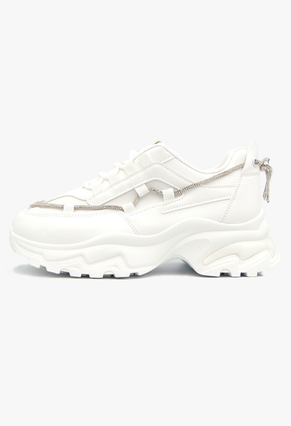 Γυναικείο Αθλητικό Chunky Sneaker με Strass λευκό / C2120-white Γυναικεία Αθλητικά και Sneakers joya.gr