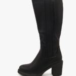 Μπότες με Λάστιχο και Χοντρό Ψηλό Τακούνι Μαύρο / 632-black