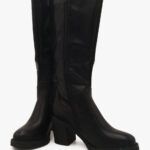 Μπότες με Λάστιχο και Χοντρό Ψηλό Τακούνι Μαύρο / 632-black Γυναικεία Mπότες joya.gr