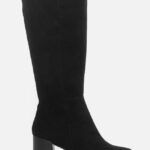 Μπότες με Ραφή στο Πλάι και Χοντρό Ψηλό Τακούνι Μαύρο / HQ1479-black