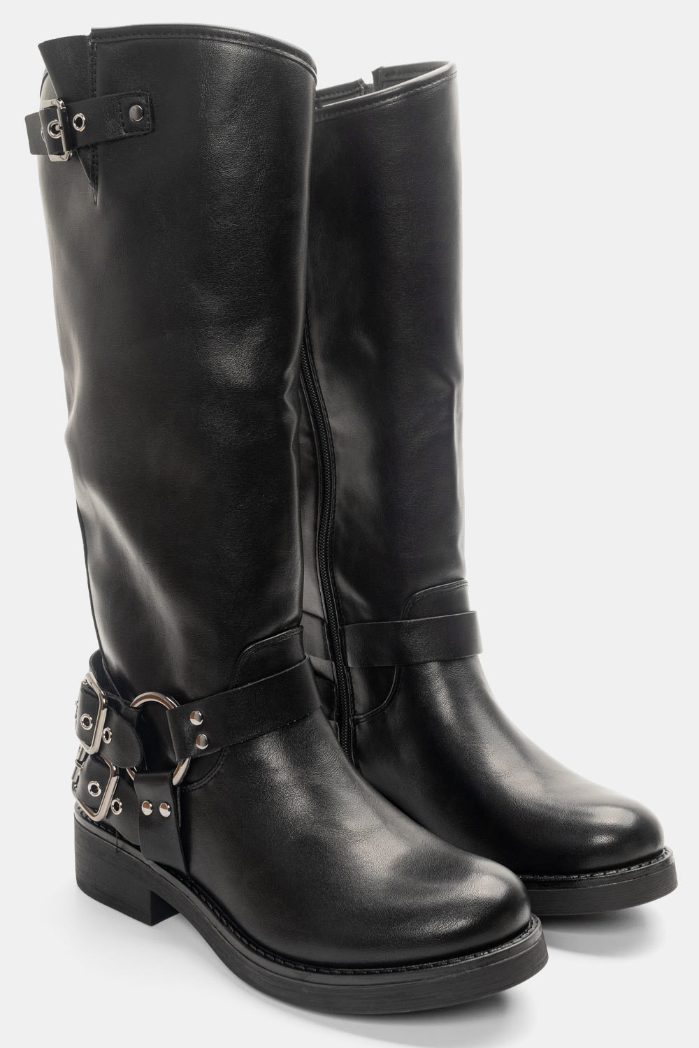 Μπότες με Τρουκς & Διακοσμητικά Λουράκια Μαύρο / RQ-38-black Γυναικεία Mπότες joya.gr