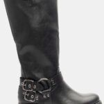 Μπότες με Τρουκς & Διακοσμητικά Λουράκια Μαύρο / RQ-38-black Γυναικεία Mπότες joya.gr